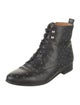 Sézane Leather Studded Accents Combat Boots