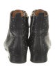 Sézane Leather Studded Accents Combat Boots