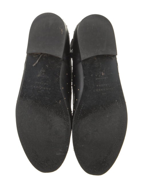 Sézane Leather Studded Accents Combat Boots