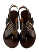 Sézane Leather Printed Slingback Sandals