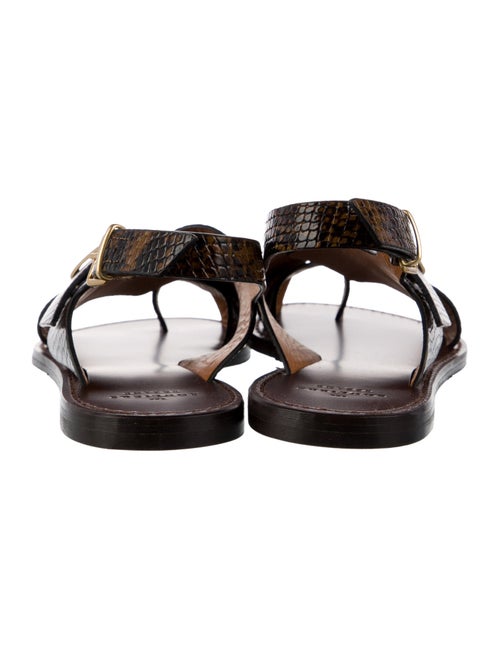 Sézane Leather Printed Slingback Sandals