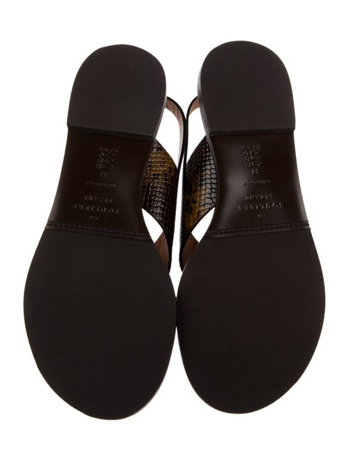 Sézane Leather Printed Slingback Sandals