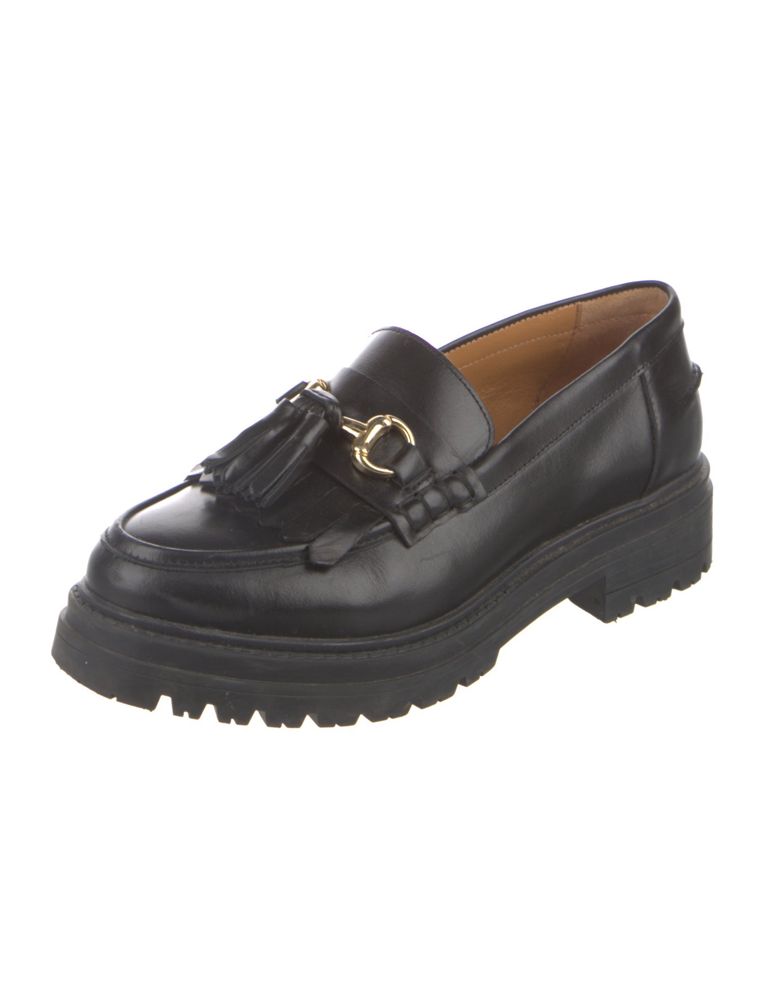 Sézane Leather Tassel Accents Loafers