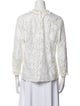 Sézane Lace Pattern Mock Neck Blouse
