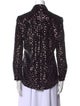 Sézane Printed Long Sleeve Button-Up Top