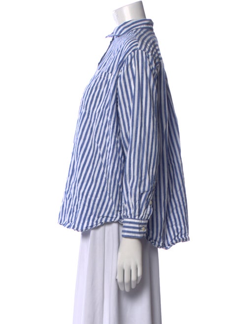 Sézane Striped Long Sleeve Button-Up Top
