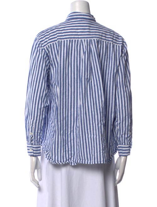 Sézane Striped Long Sleeve Button-Up Top