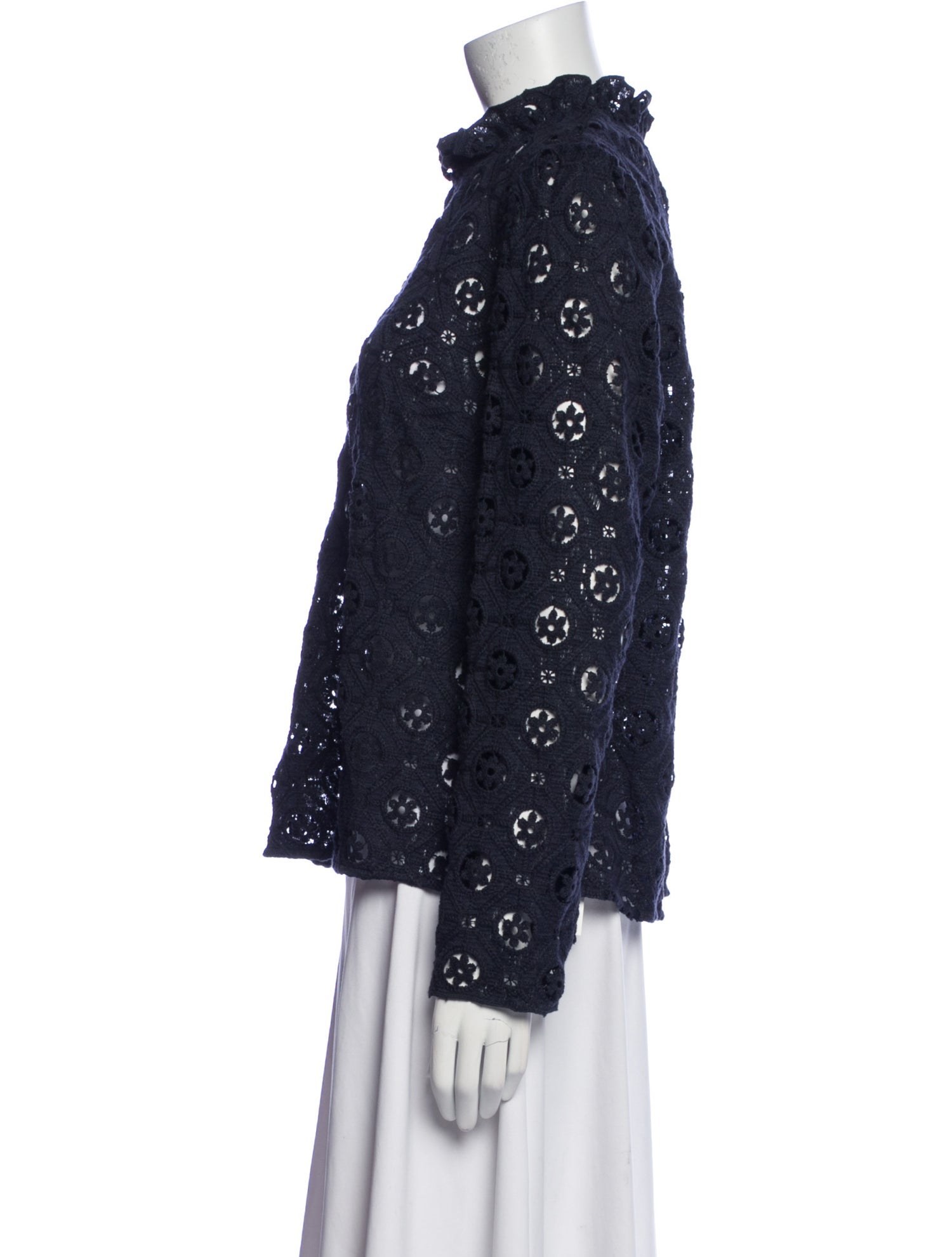 Sézane Lace Pattern Mock Neck Blouse w/ Tags