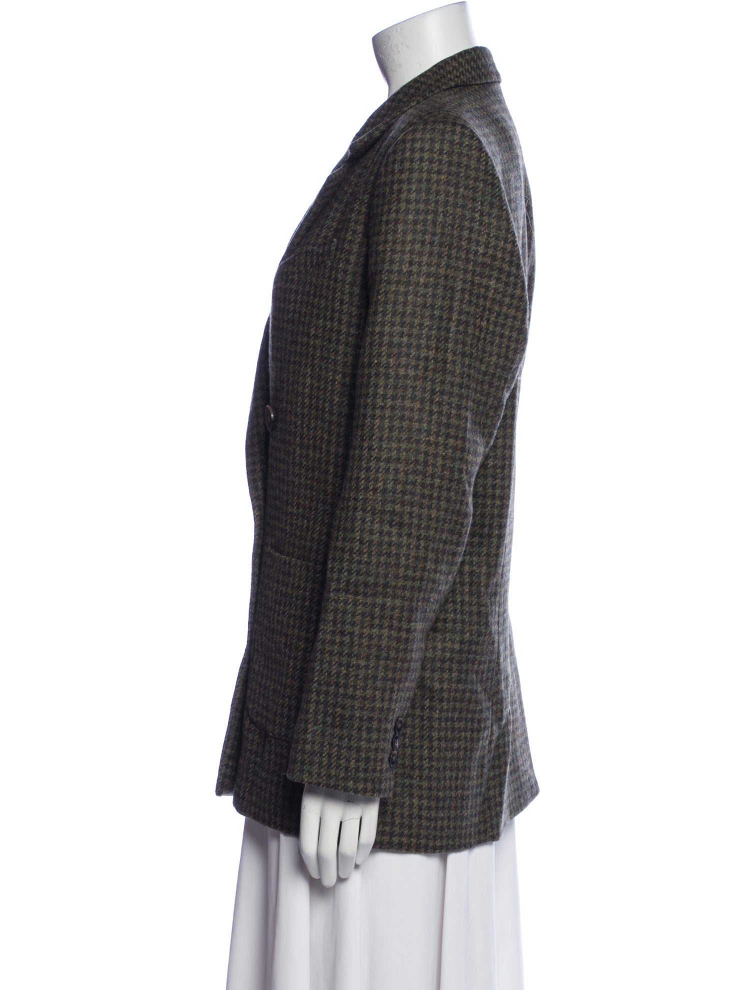 Sézane Wool Plaid Print Blazer