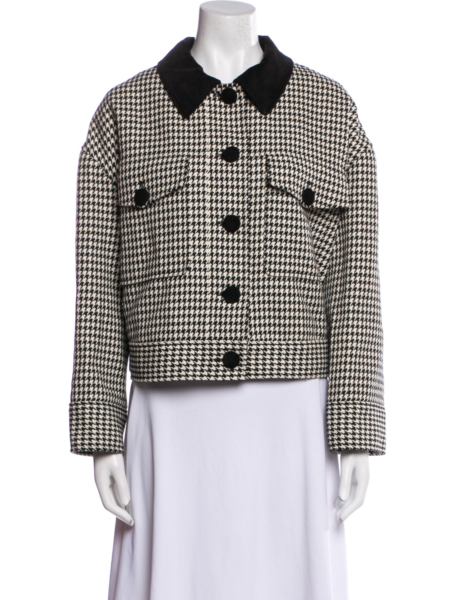 Sézane Houndstooth Print Jacket