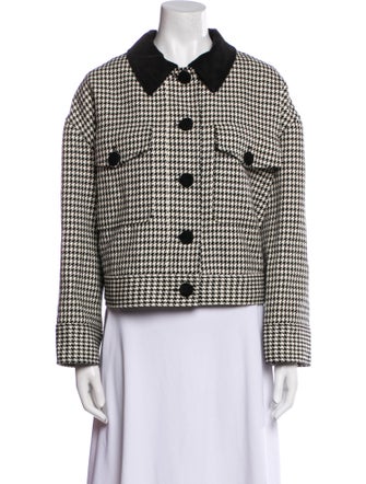 Sézane Houndstooth Print Jacket