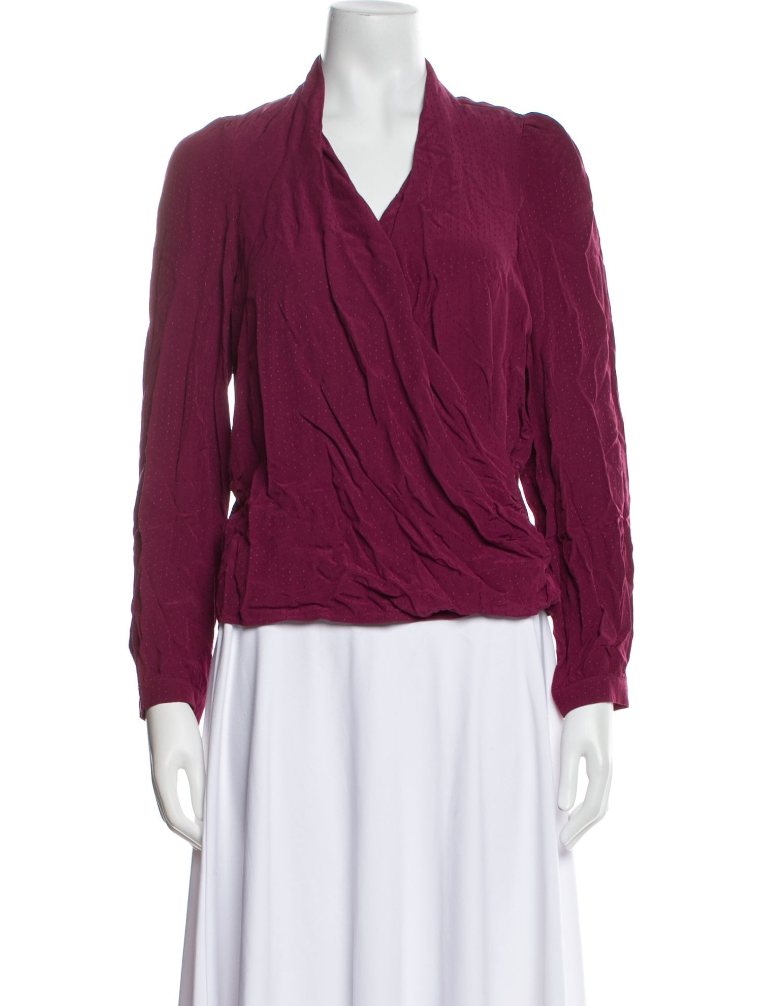 Sézane V-Neck Long Sleeve Blouse