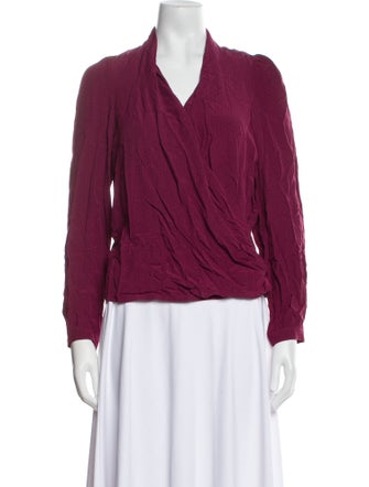 Sézane V-Neck Long Sleeve Blouse