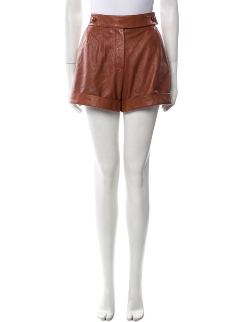 Sézane Lamb Leather Mini Shorts
