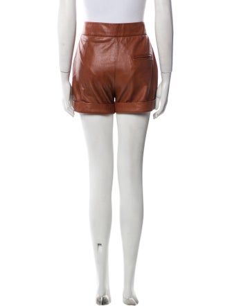 Sézane Lamb Leather Mini Shorts
