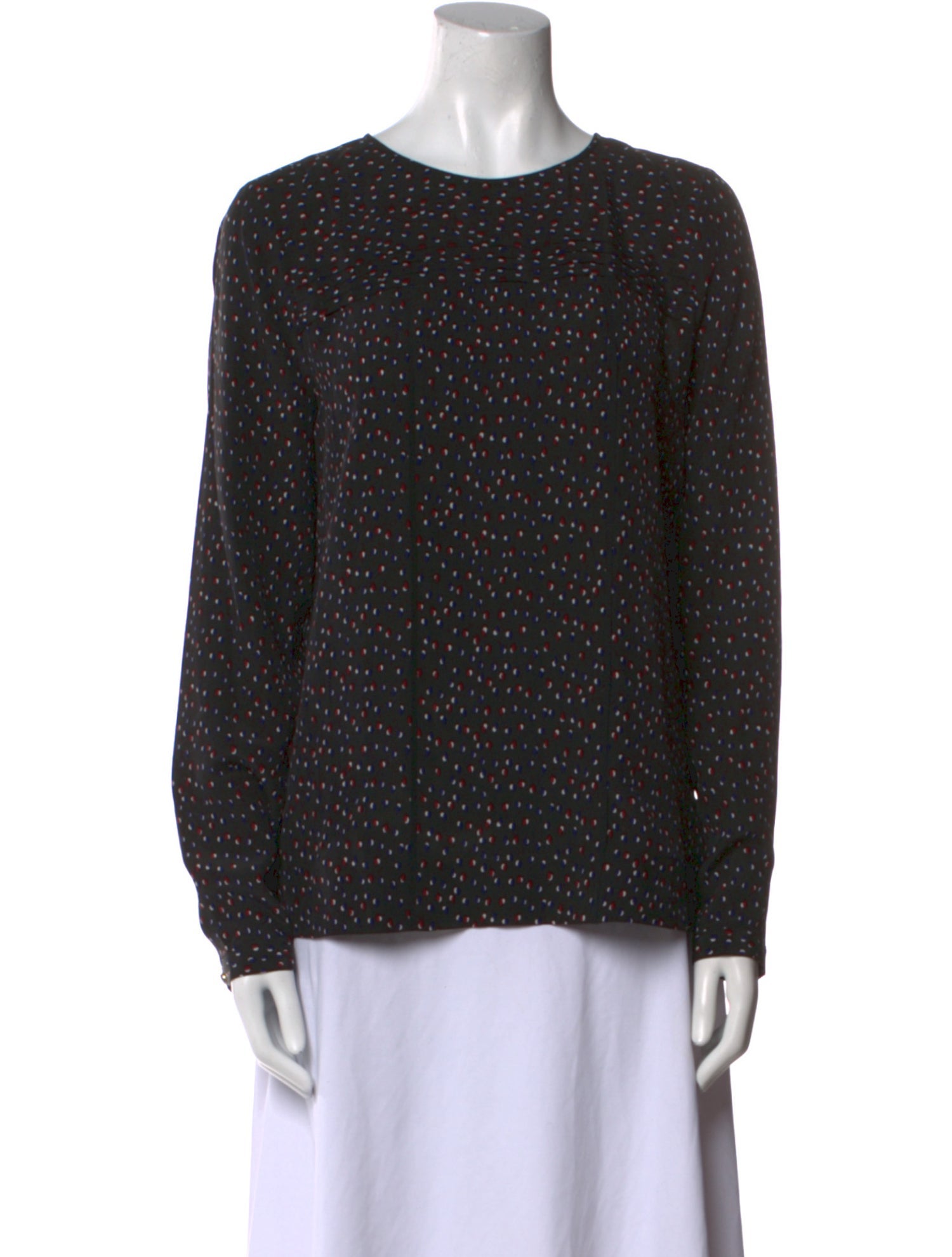 Sézane Silk Polka Dot Print Sweatshirt