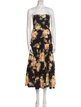 Sézane Floral Print Midi Length Dress