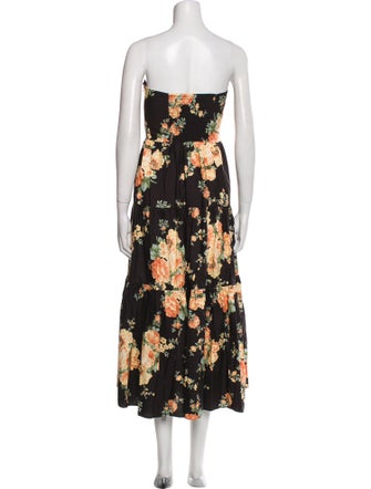 Sézane Floral Print Midi Length Dress