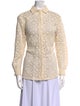 Sézane Lace Pattern Long Sleeve Button-Up Top