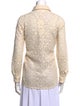 Sézane Lace Pattern Long Sleeve Button-Up Top