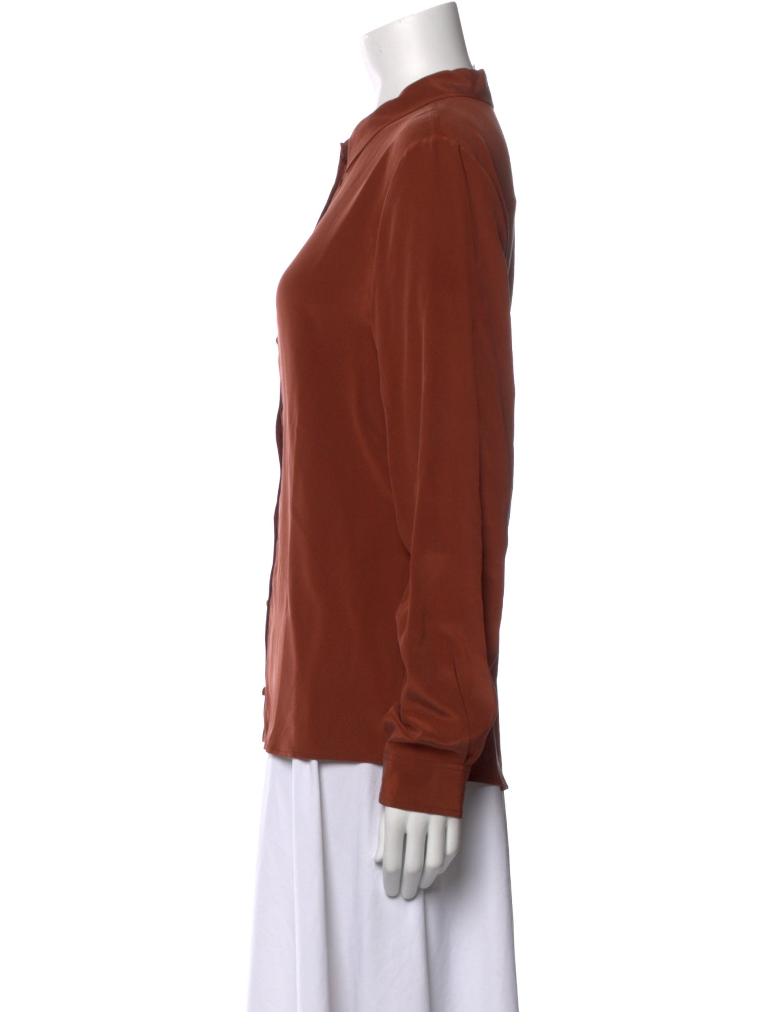Sézane Silk Long Sleeve Button-Up Top