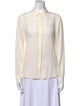 Sézane Silk Long Sleeve Button-Up Top
