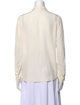 Sézane Silk Long Sleeve Button-Up Top