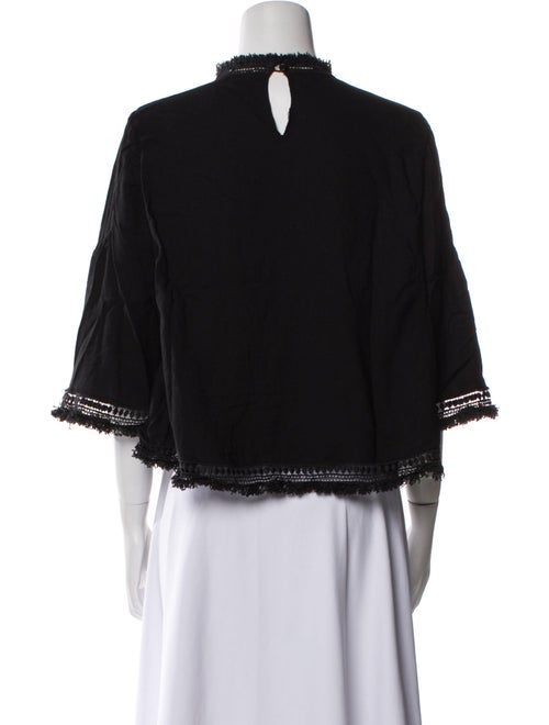 Sézane Lace Pattern Mock Neck Top