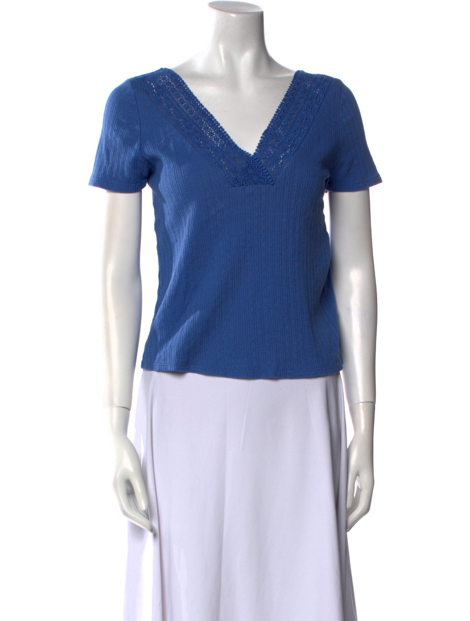 Sézane V-Neck Short Sleeve Top