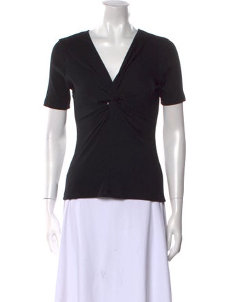 Sézane V-Neck Short Sleeve Top