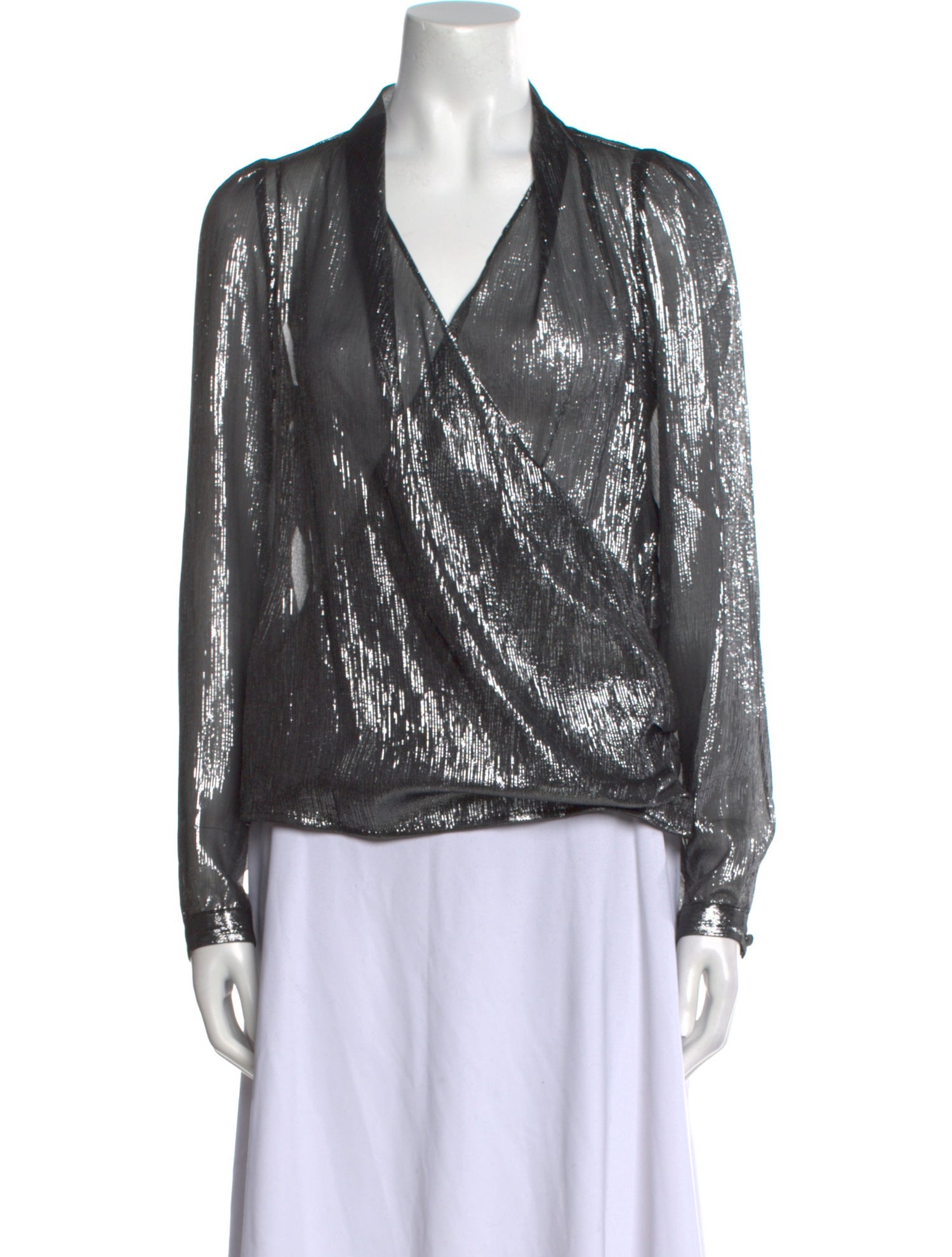 Sézane Silk Cowl Neck Blouse