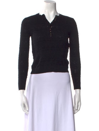 Sézane Merino Wool V-Neck Crop Top