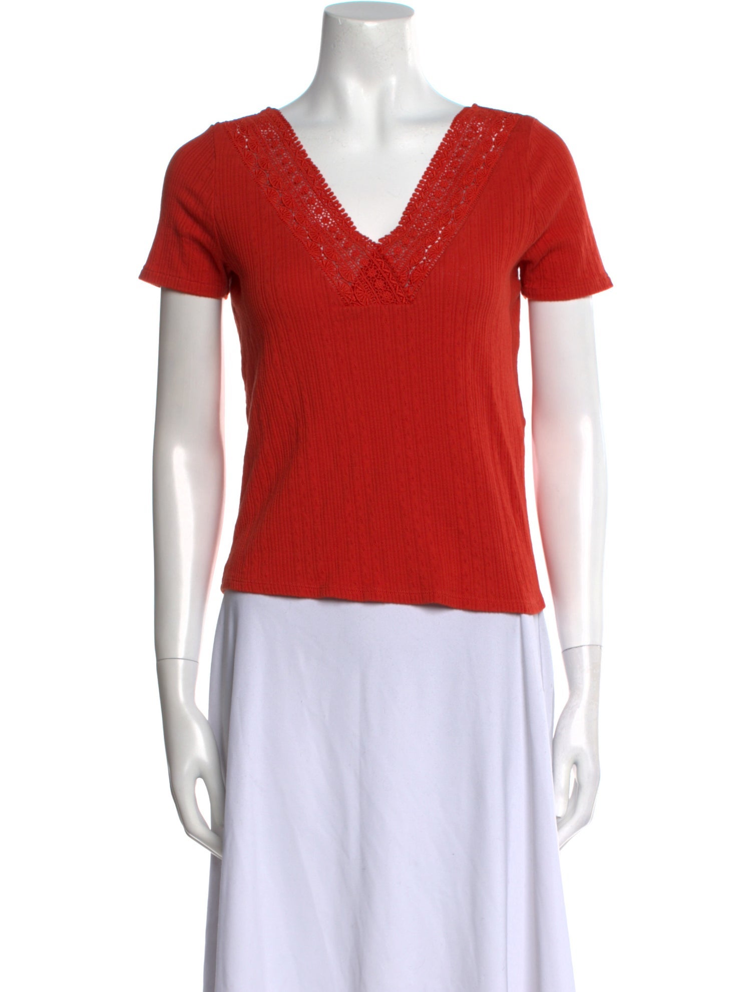 Sézane V-Neck Short Sleeve T-Shirt