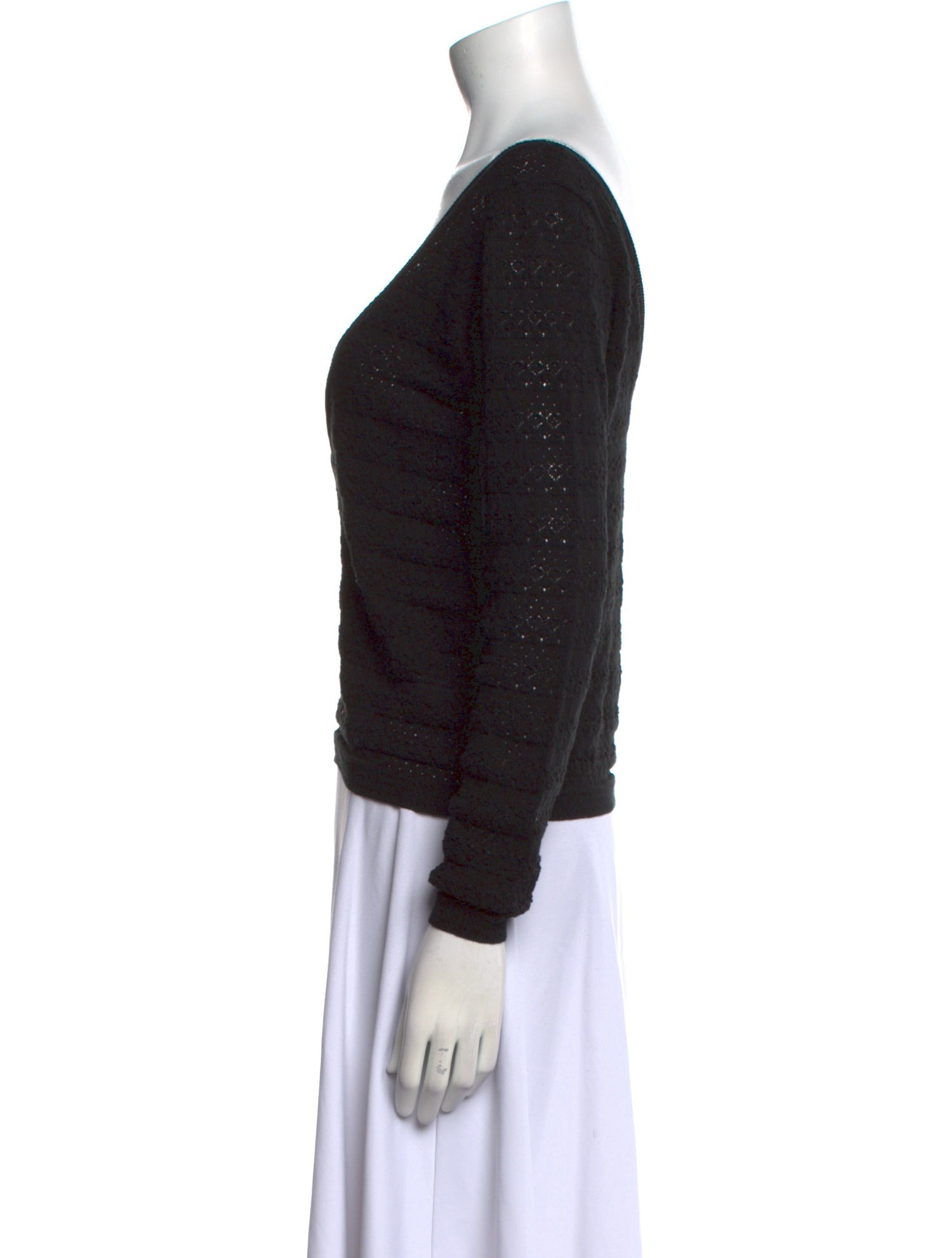 Sézane V-Neck Long Sleeve Top