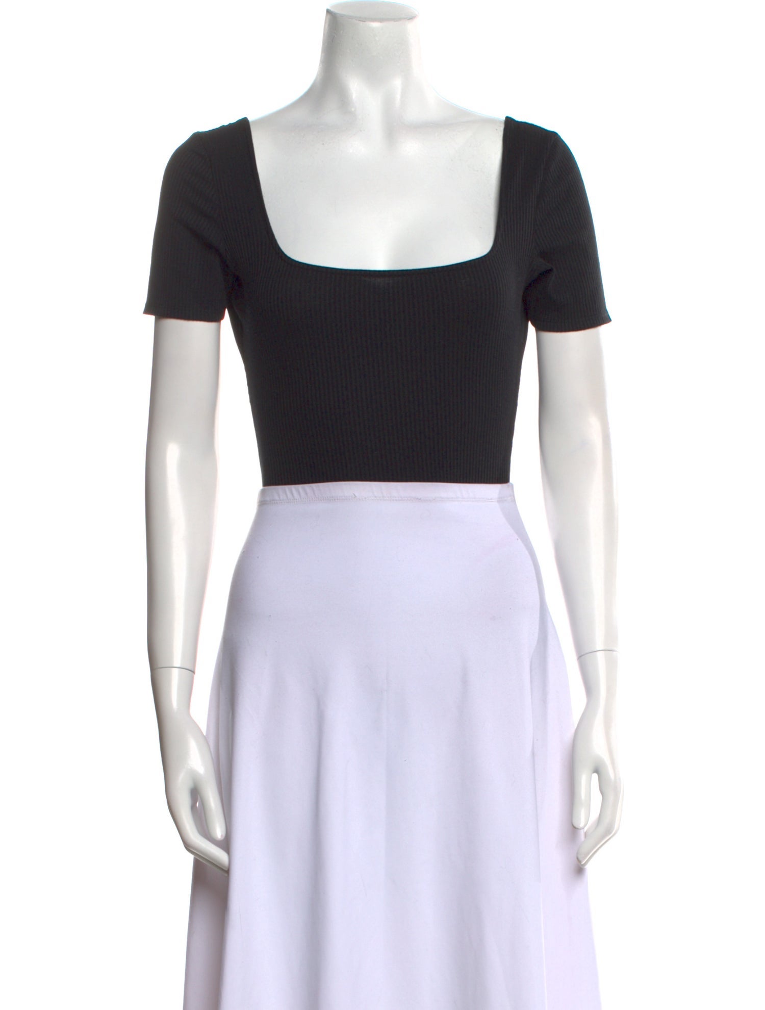 Sézane Square Neckline Short Sleeve Bodysuit