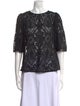 Sézane Lace Pattern Bateau Neckline Blouse