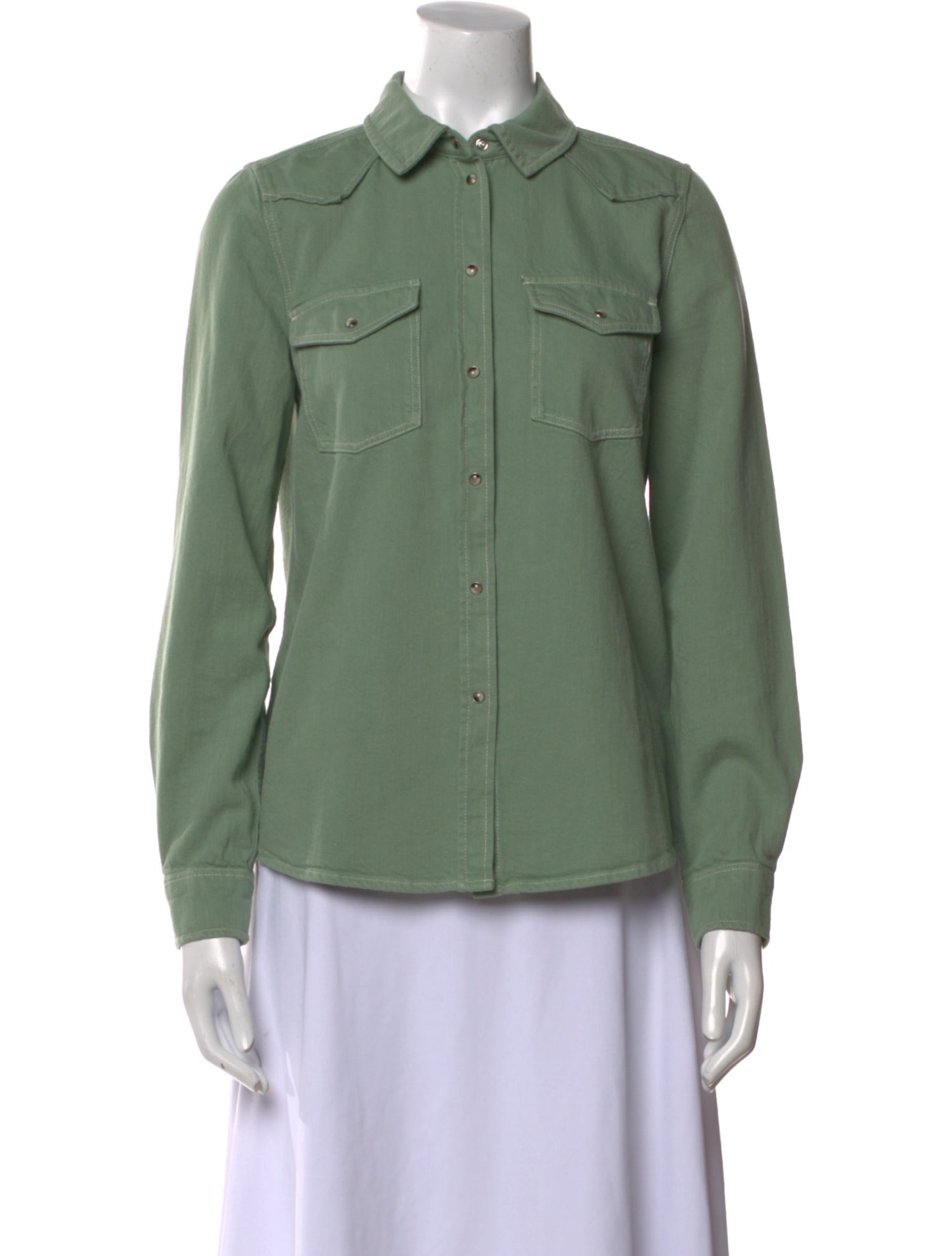 Sézane Long Sleeve Button-Up Top