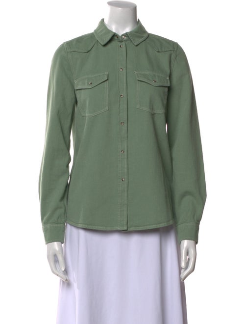 Sézane Long Sleeve Button-Up Top