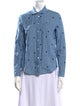 Sézane Printed Long Sleeve Button-Up Top