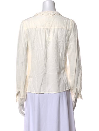 Sézane Silk Mock Neck Blouse