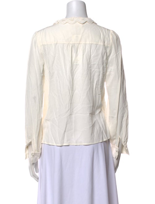 Sézane Silk Mock Neck Blouse