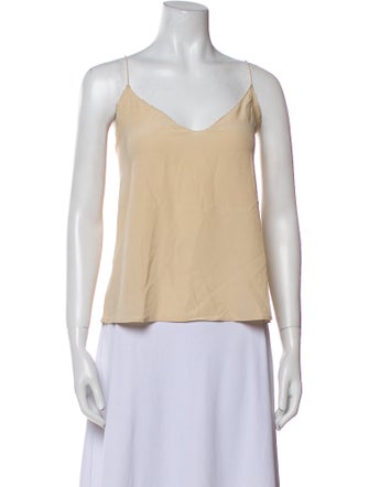 Sézane Silk V-Neck Top