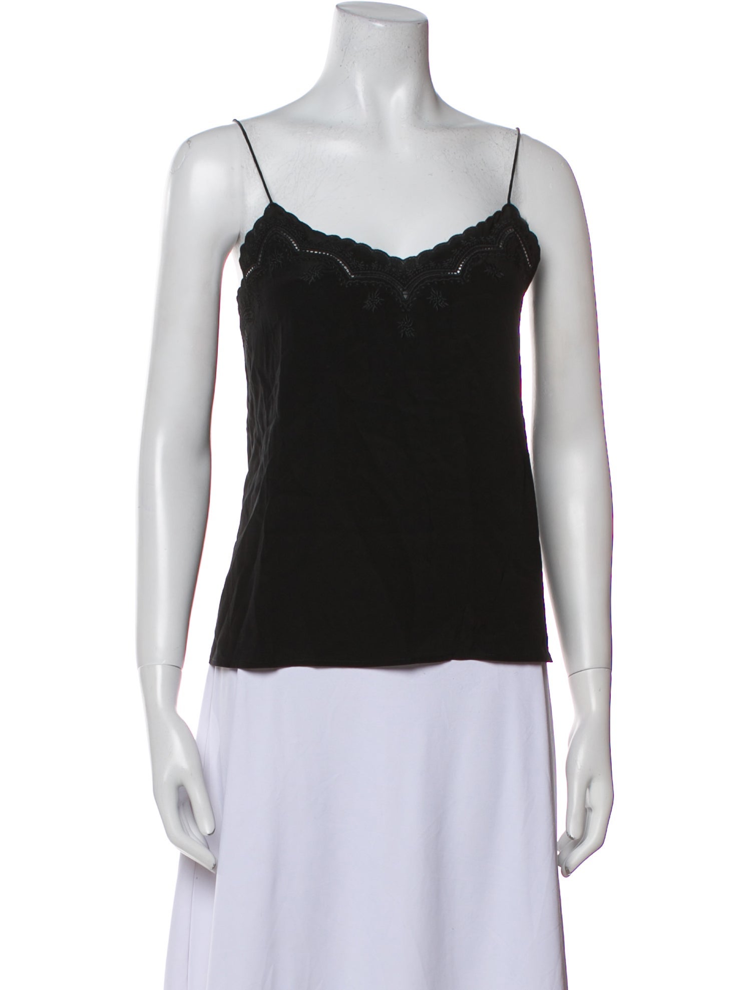 Sézane Silk Square Neckline Top