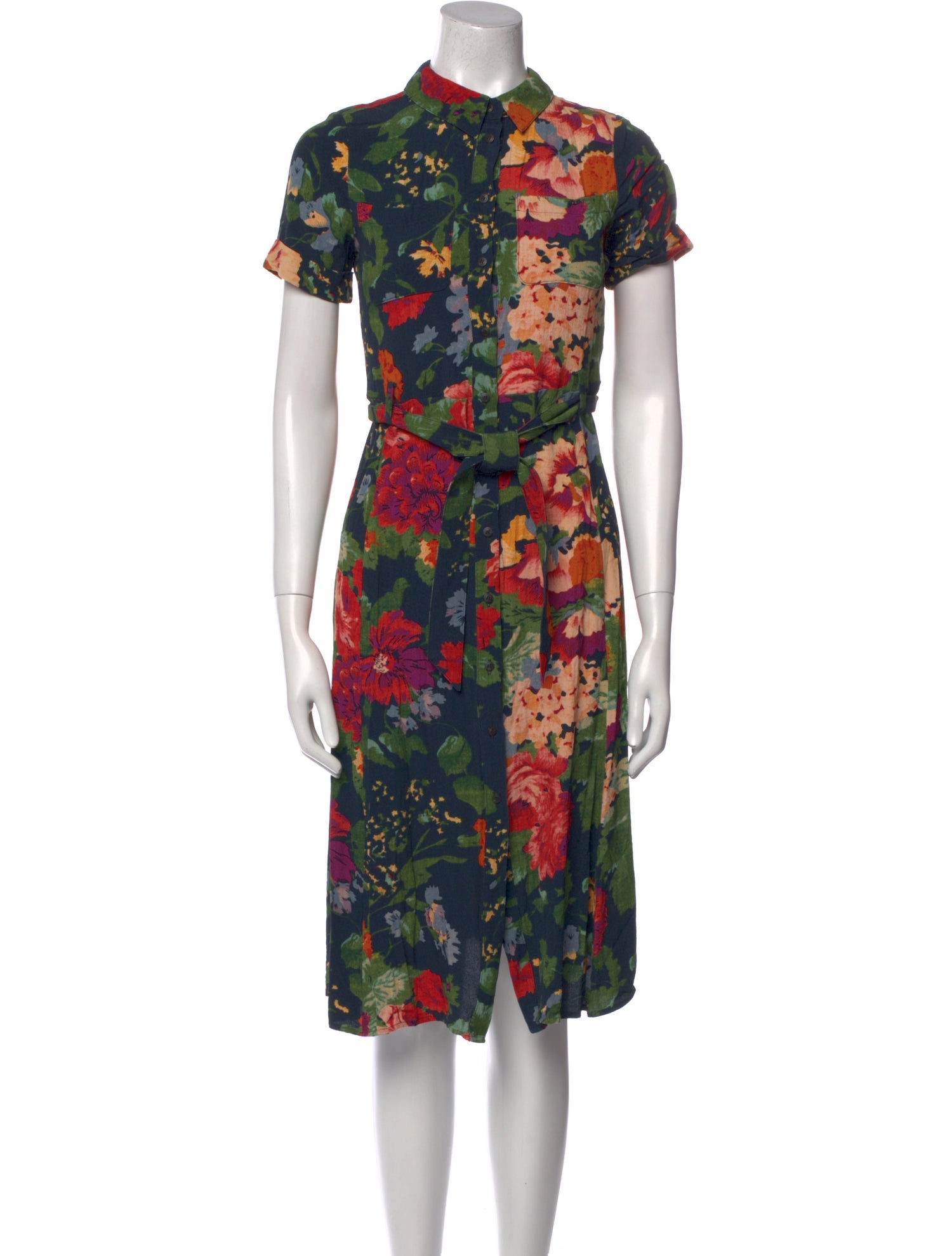 Sézane Floral Print Knee-Length Dress