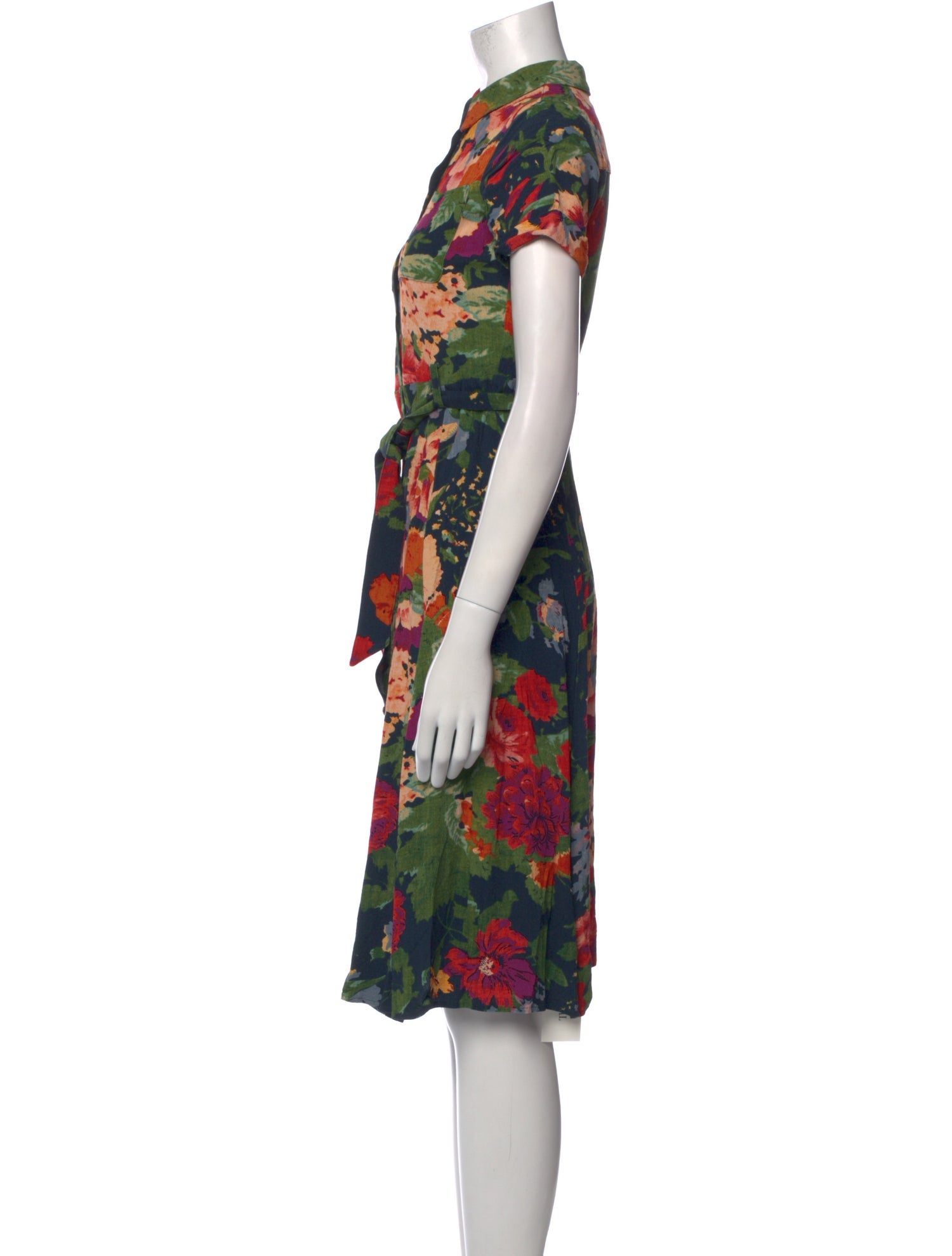 Sézane Floral Print Knee-Length Dress