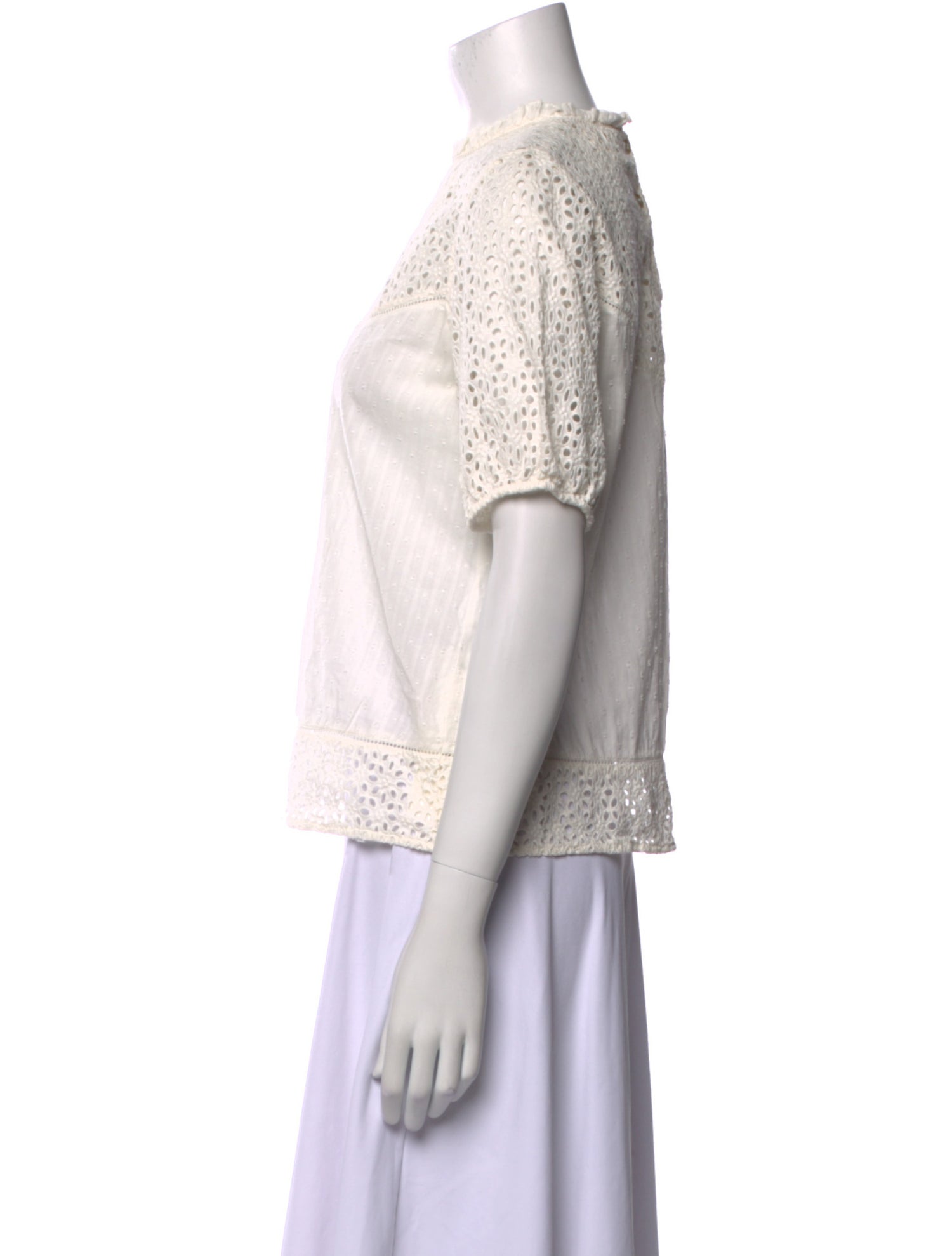 Sézane Mock Neck Short Sleeve Tunic