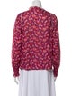 Sézane Floral Print Mock Neck Blouse