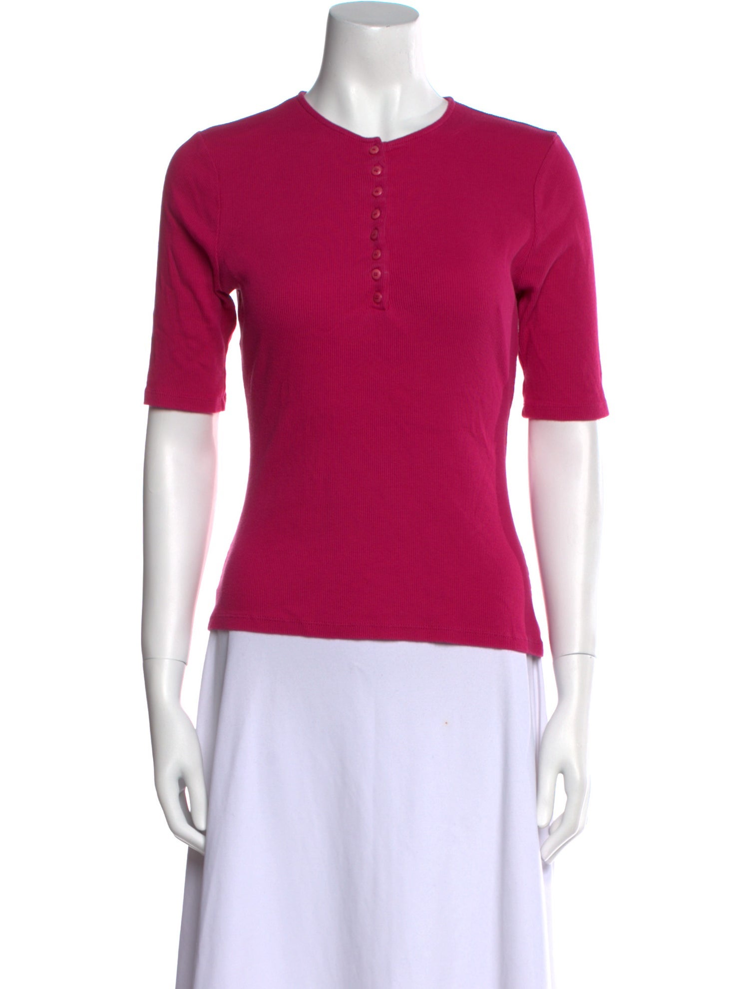 Sézane Crew Neck Short Sleeve Polo