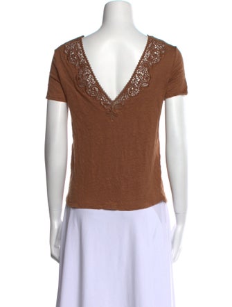 Sézane Linen Scoop Neck T-Shirt