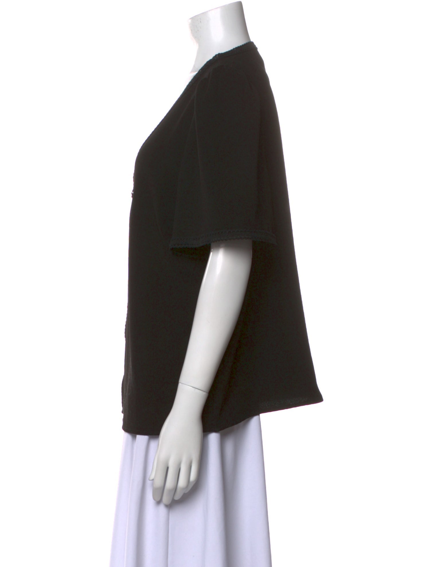 Sézane V-Neck Short Sleeve Blouse